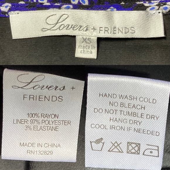 Lovers & Friends Floral Blue Surplice Isabelle Romper Pockets Flowy Size XS - Picture 9 of 16